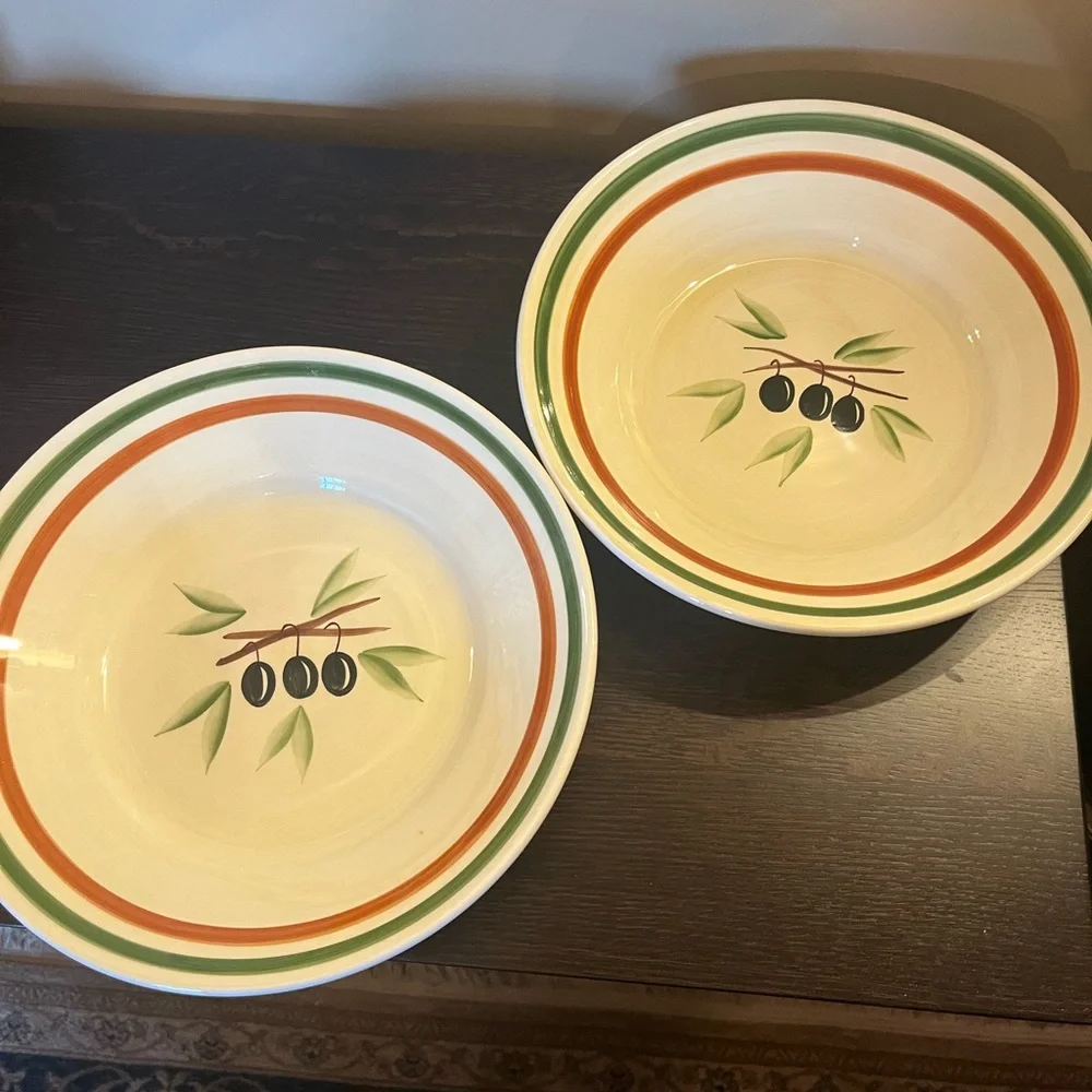 Williams Sonoma Olive Branch Serving Bowl Pasta Bowl Retired 12” Diameter